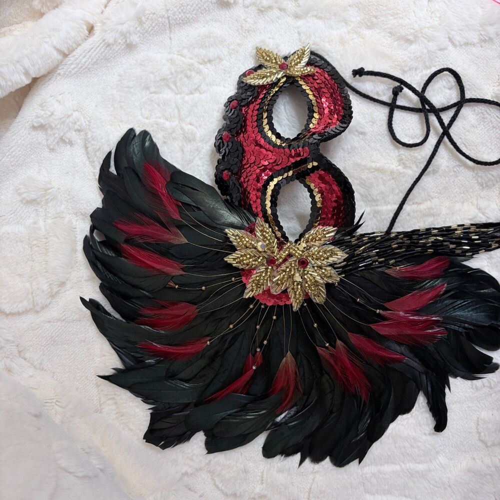Handmade Designer Masquerade Mask Gypsy Renaissance Wearable Art - Picture 9 of 11